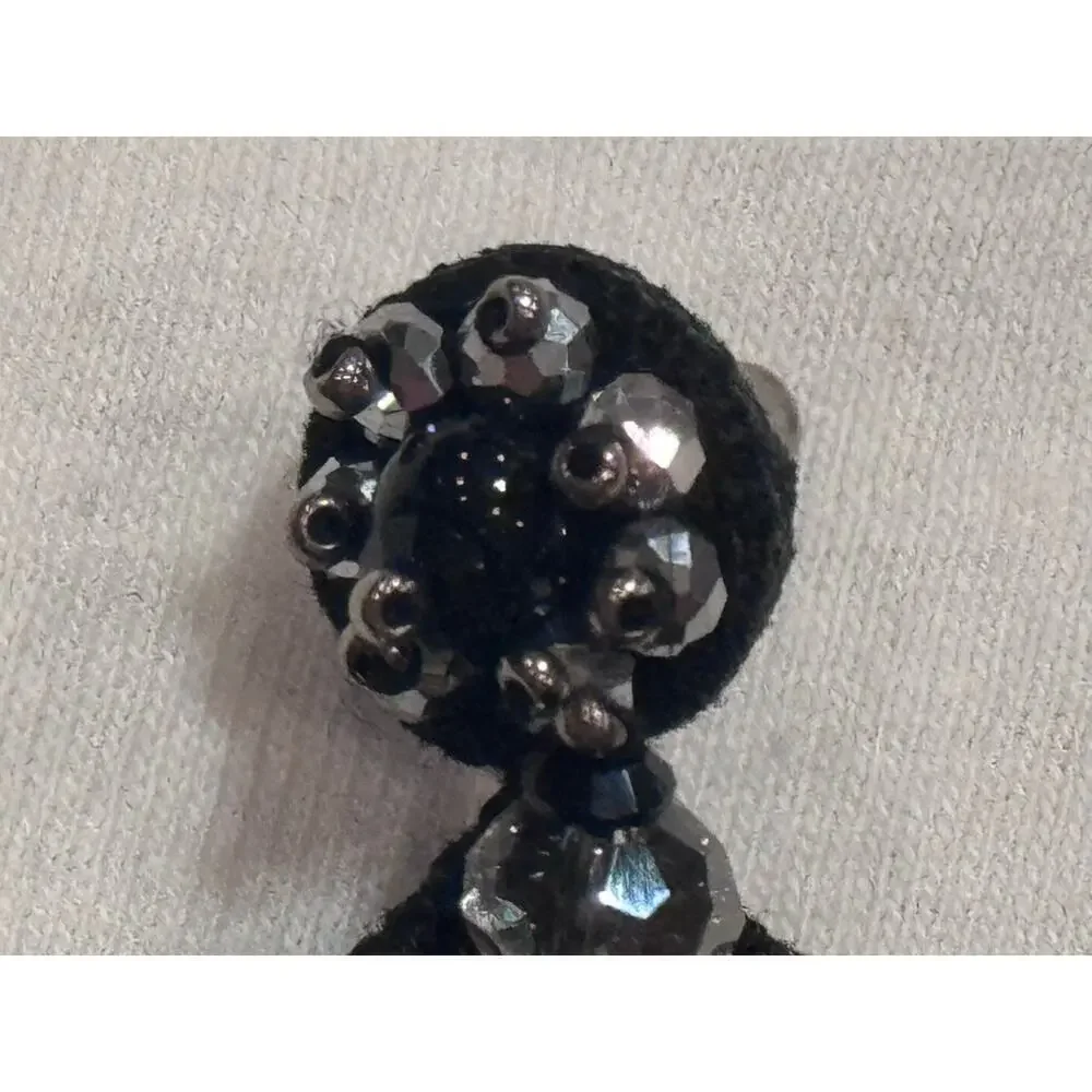 Lori Weitzner Clio Statement Earrings Charcoal Black Drop Earrings Sparkle